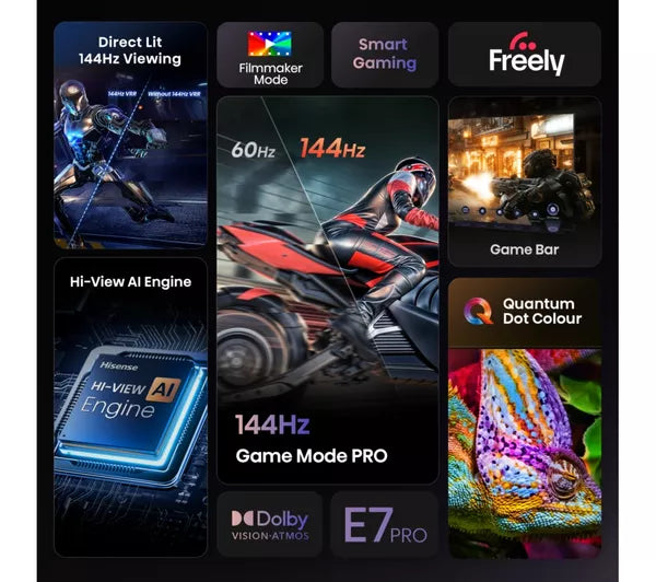 Hisense 50E7QTUK PRO 50" QLED 4K HDR Smart TV