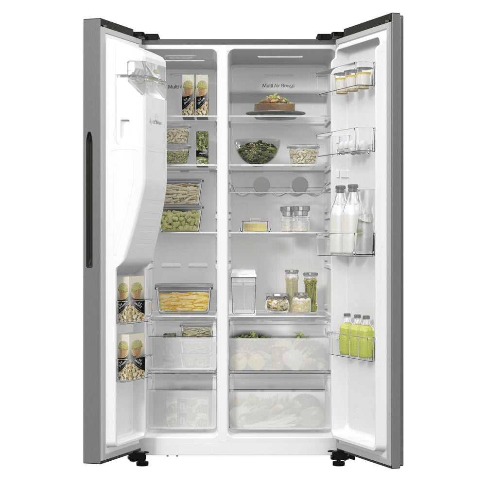 Hisense RS5P535NTCDUK American 2 Door Fridge Freezer - Grey