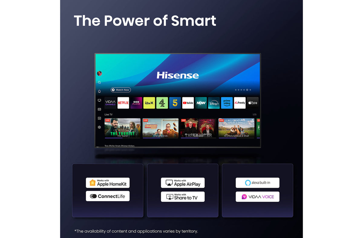 Hisense 43A6QTUK 43" 4K Direct‑Lit LED Smart TV with Freely