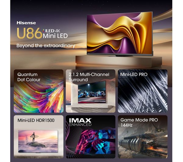 Hisense 55U86KQTUK 55" Mini‑LED PRO 4K HDR Smart TV