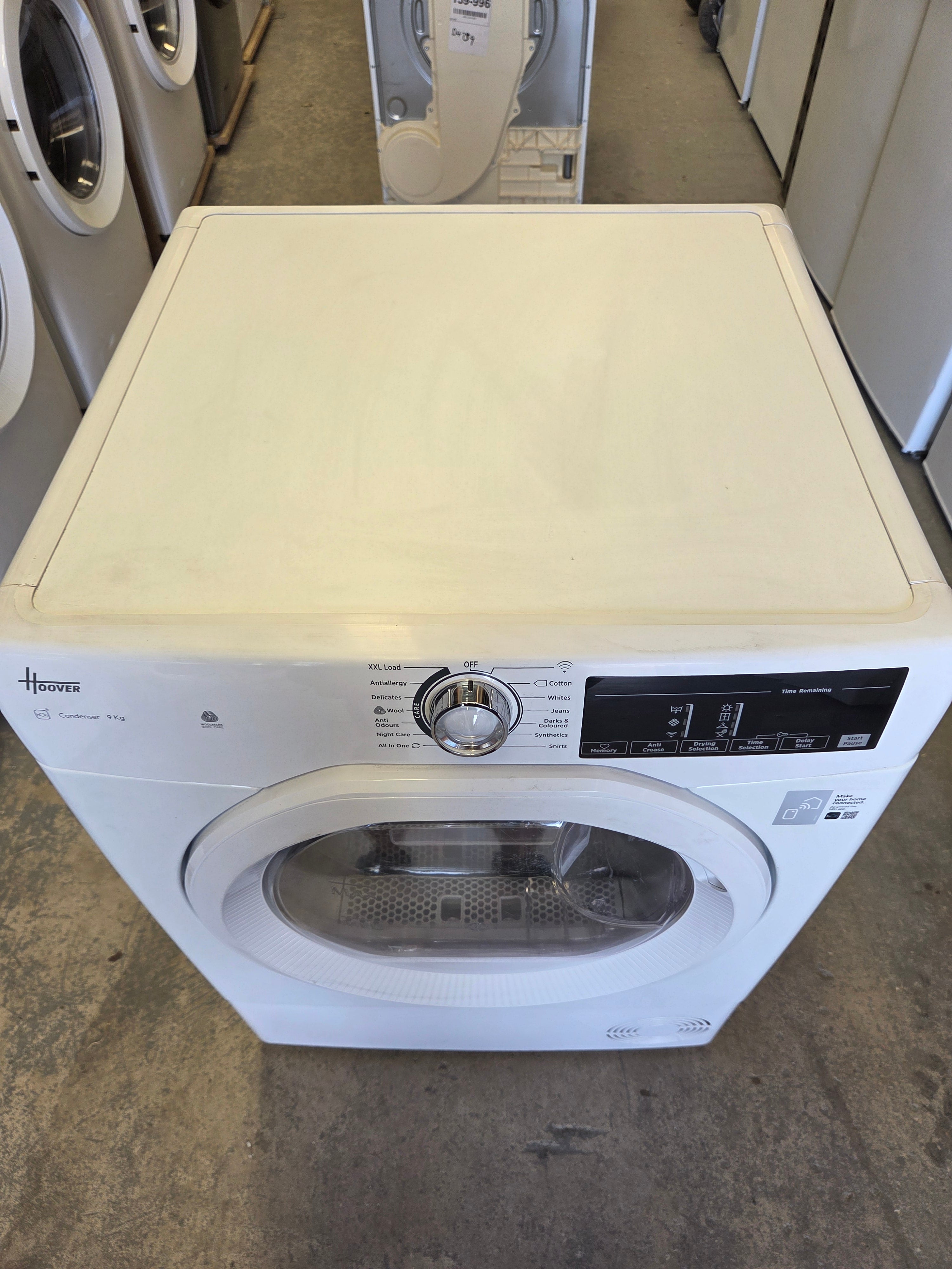 Hoover HRE C9TE Freestanding 9kg Condenser Tumble Dryer – White