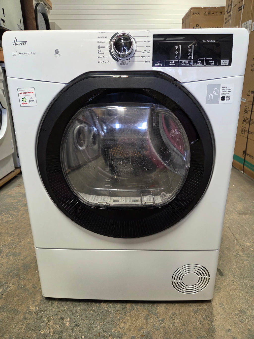 Hoover HRE H9N2TBE-80 9Kg Heat Pump Tumble Dryer - White