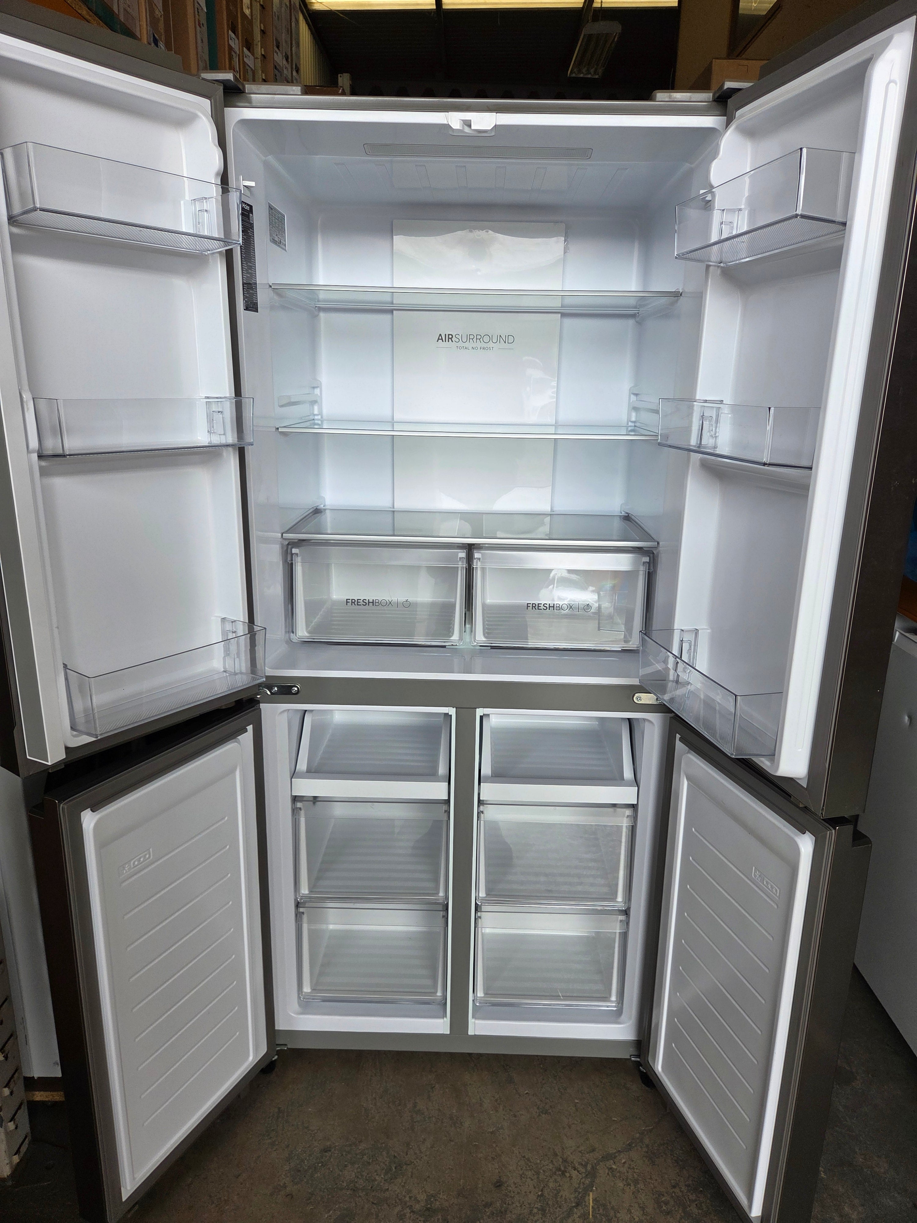 Haier HCR3818ENMM American Fridge Freezer - Stainless Steel