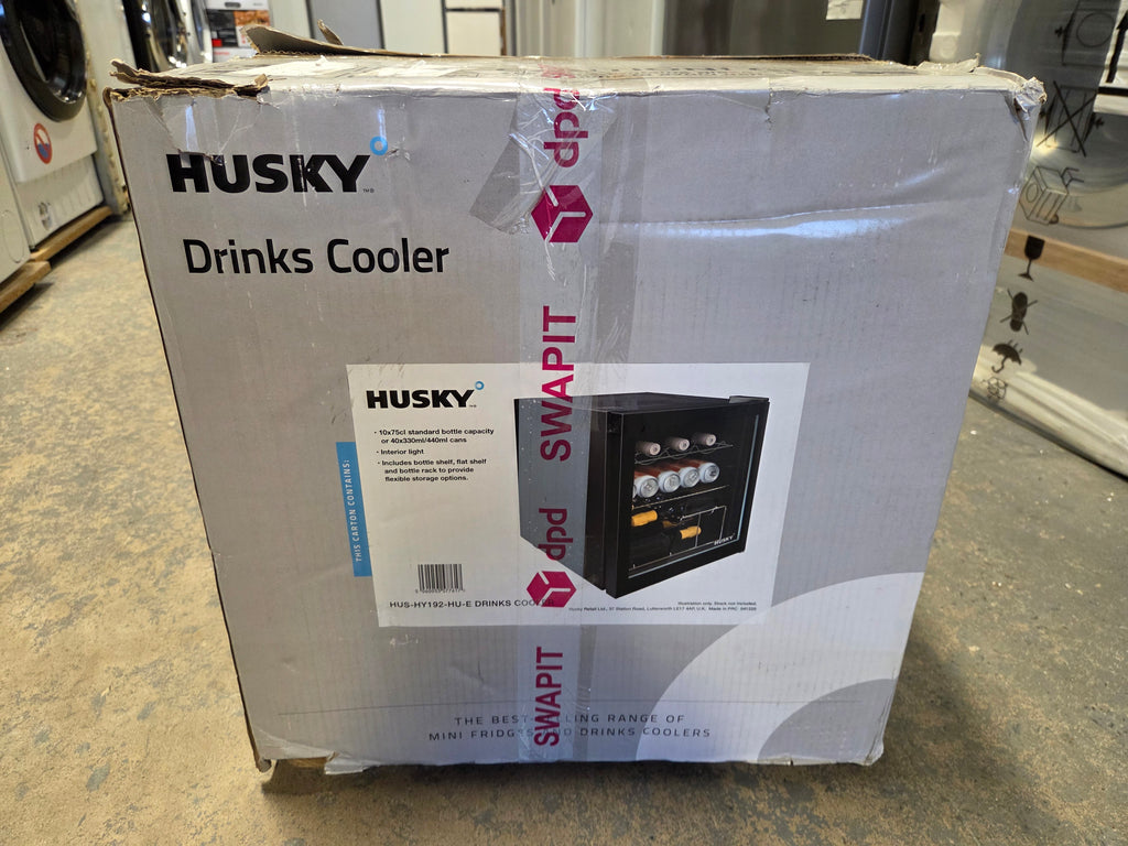 Husky HUS‑HY192‑HU‑E Freestanding Drinks Cooler – Black