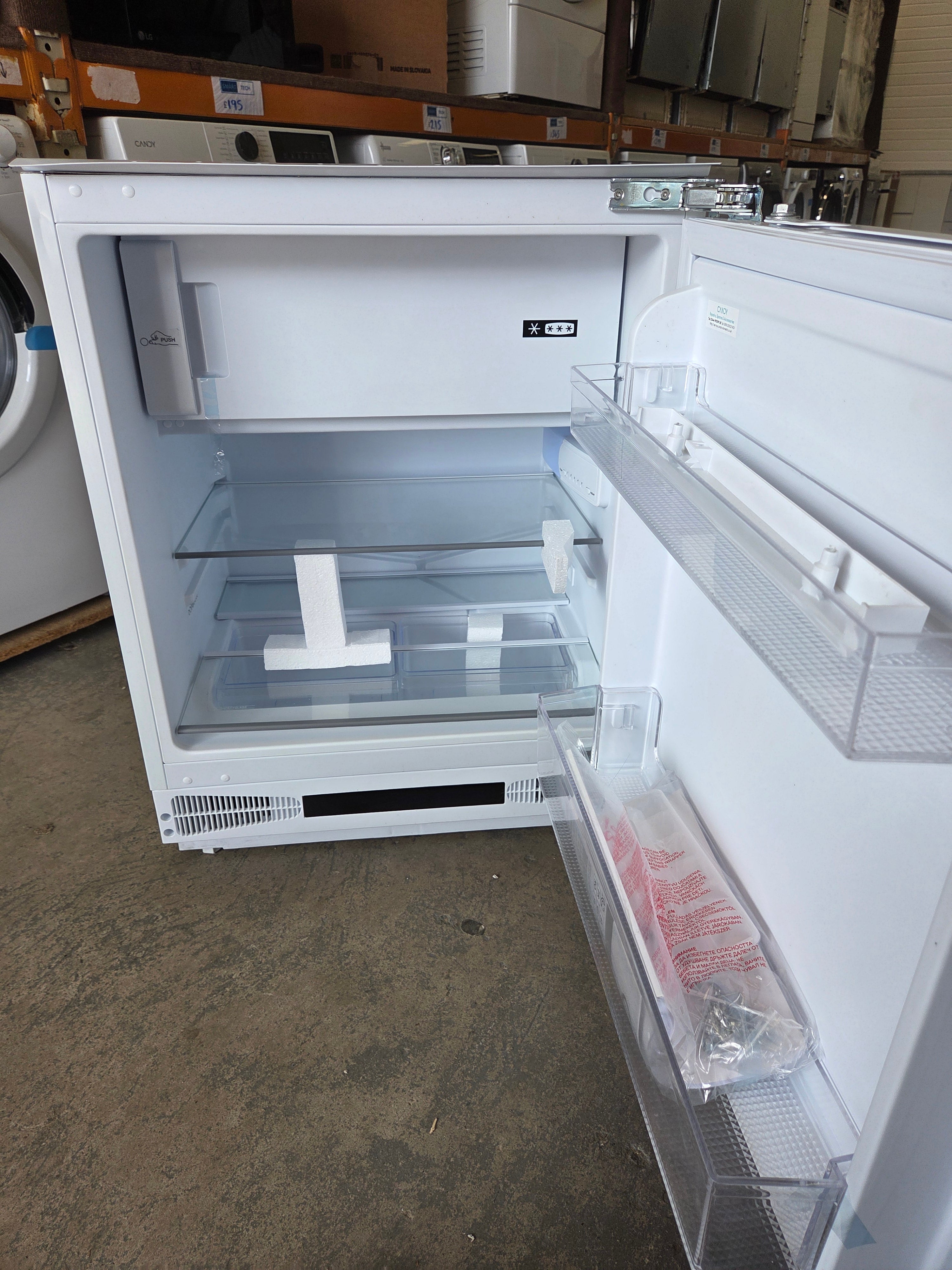 Candy CM4SE68EWK Integrated Undercounter Fridge with Ice Box – White